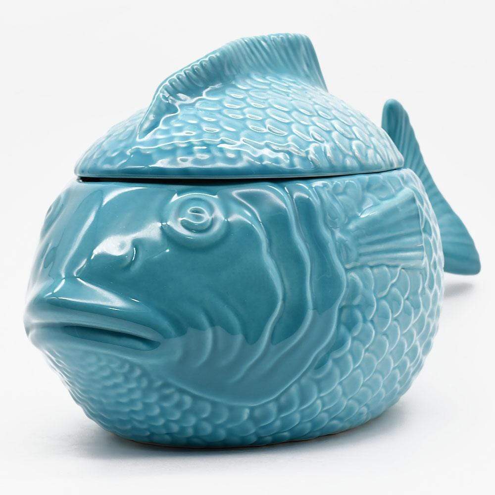 Fish-shaped Ceramic Tureen - Turquoise