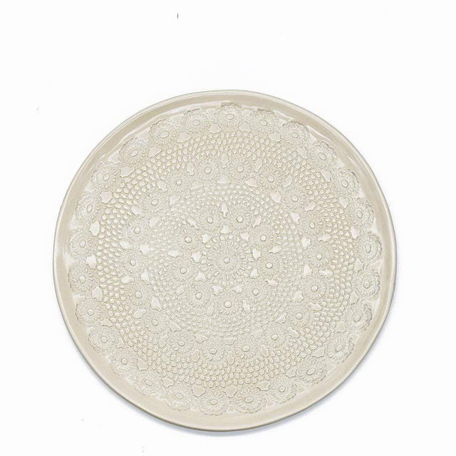 Flores I Beige plate - 10.6''