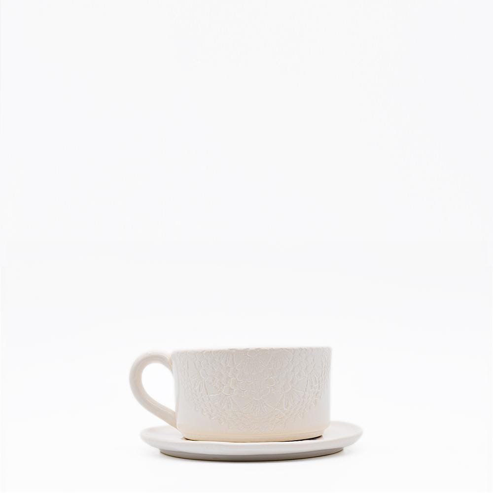 Flores I White cup and saucer - 12cm