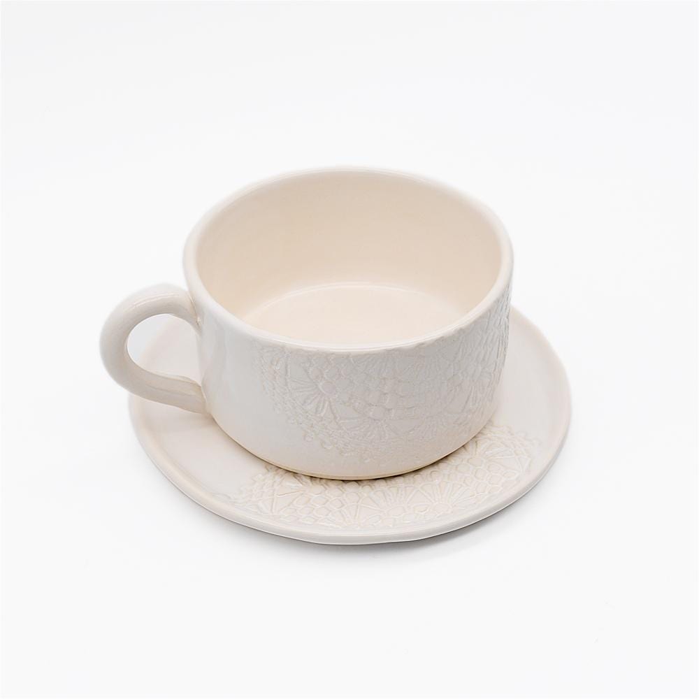 Flores I White cup and saucer - 12cm