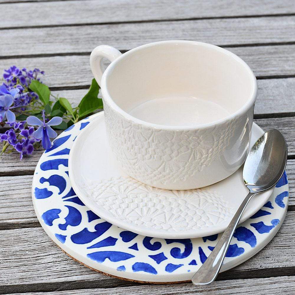 Flores I White cup and saucer - 12cm