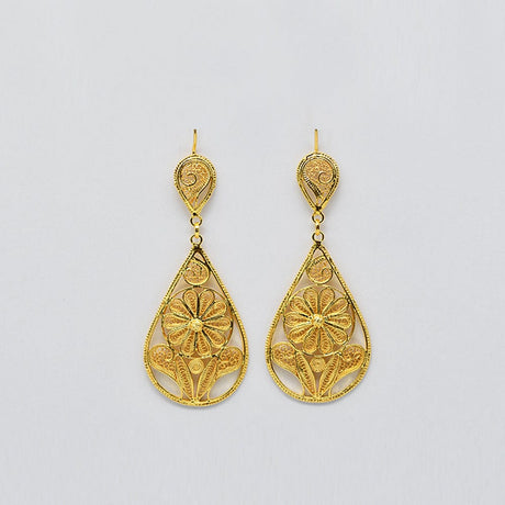 Gold-plated silver earrings - 2.3"