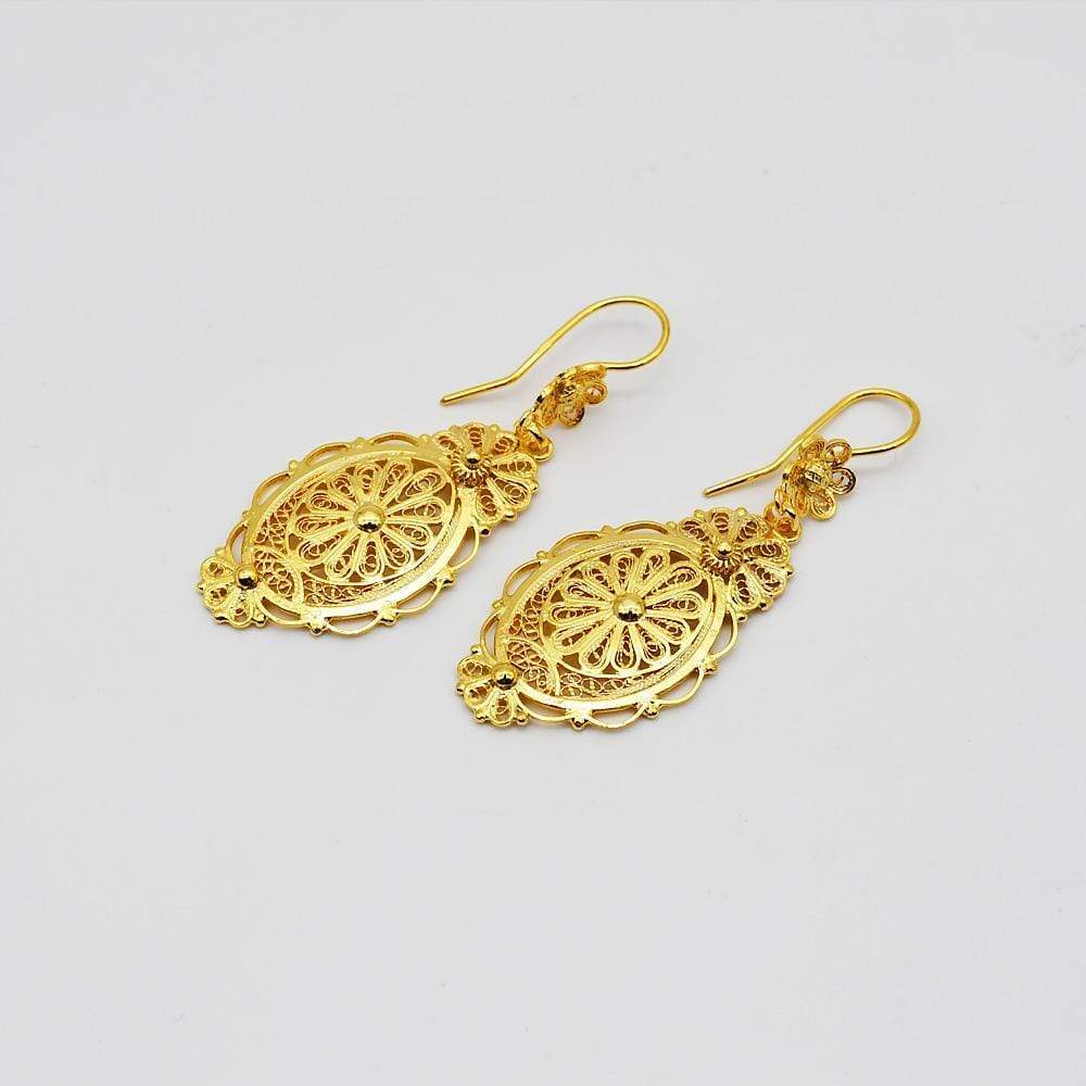 Gold plated Silver Filigree Earrings
