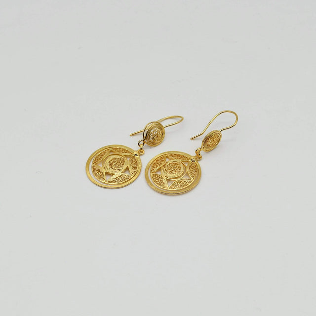 Gold plated Silver Filigree Earrings