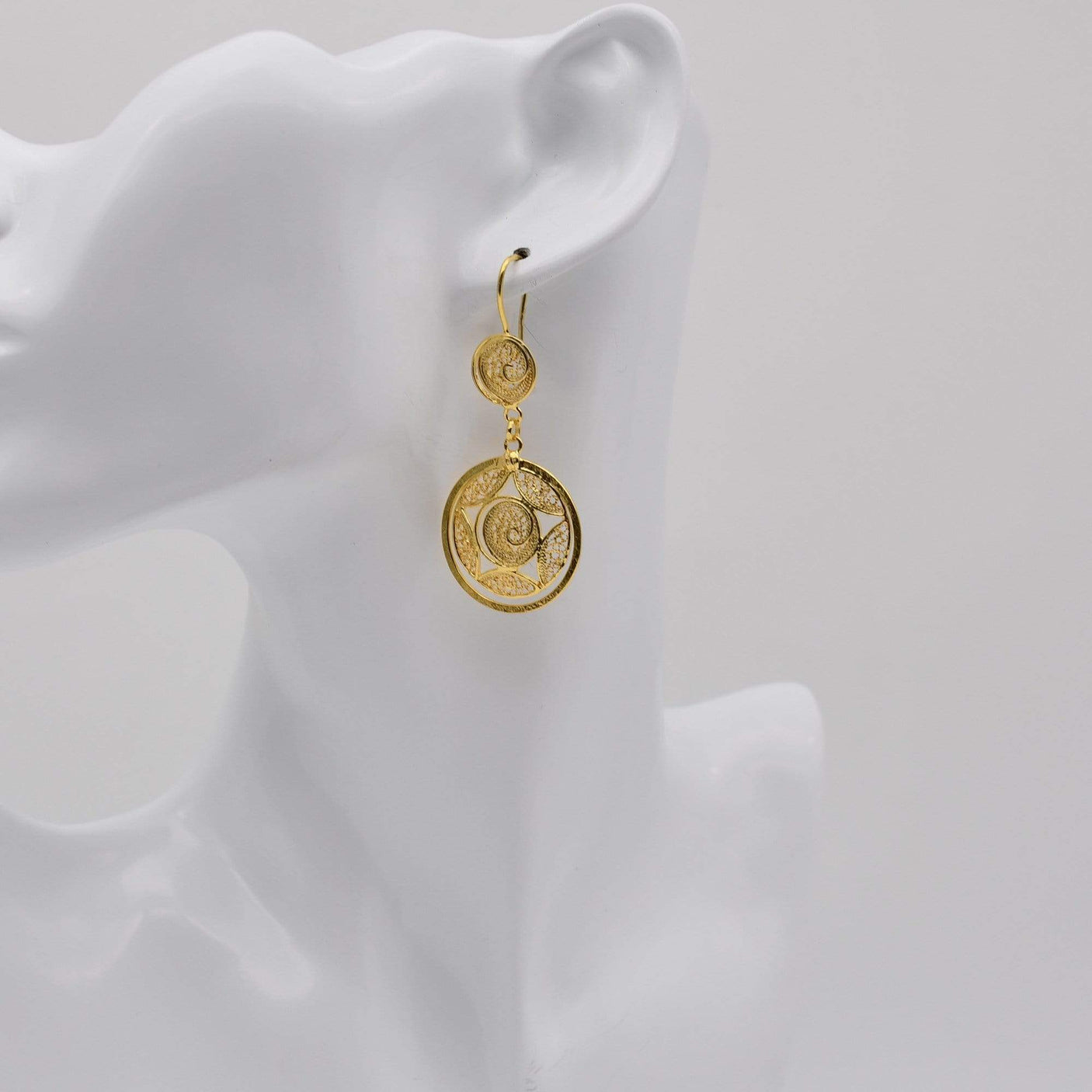 Gold plated Silver Filigree Earrings