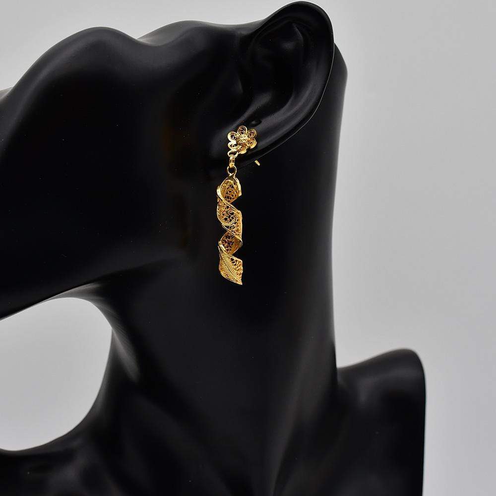 Gold plated Silver Filigree Earrings