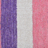 Handmade Striped Rug - Pink, purple, beige