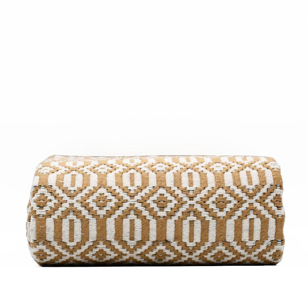 Hexa I Coton Blanket - Light Beige