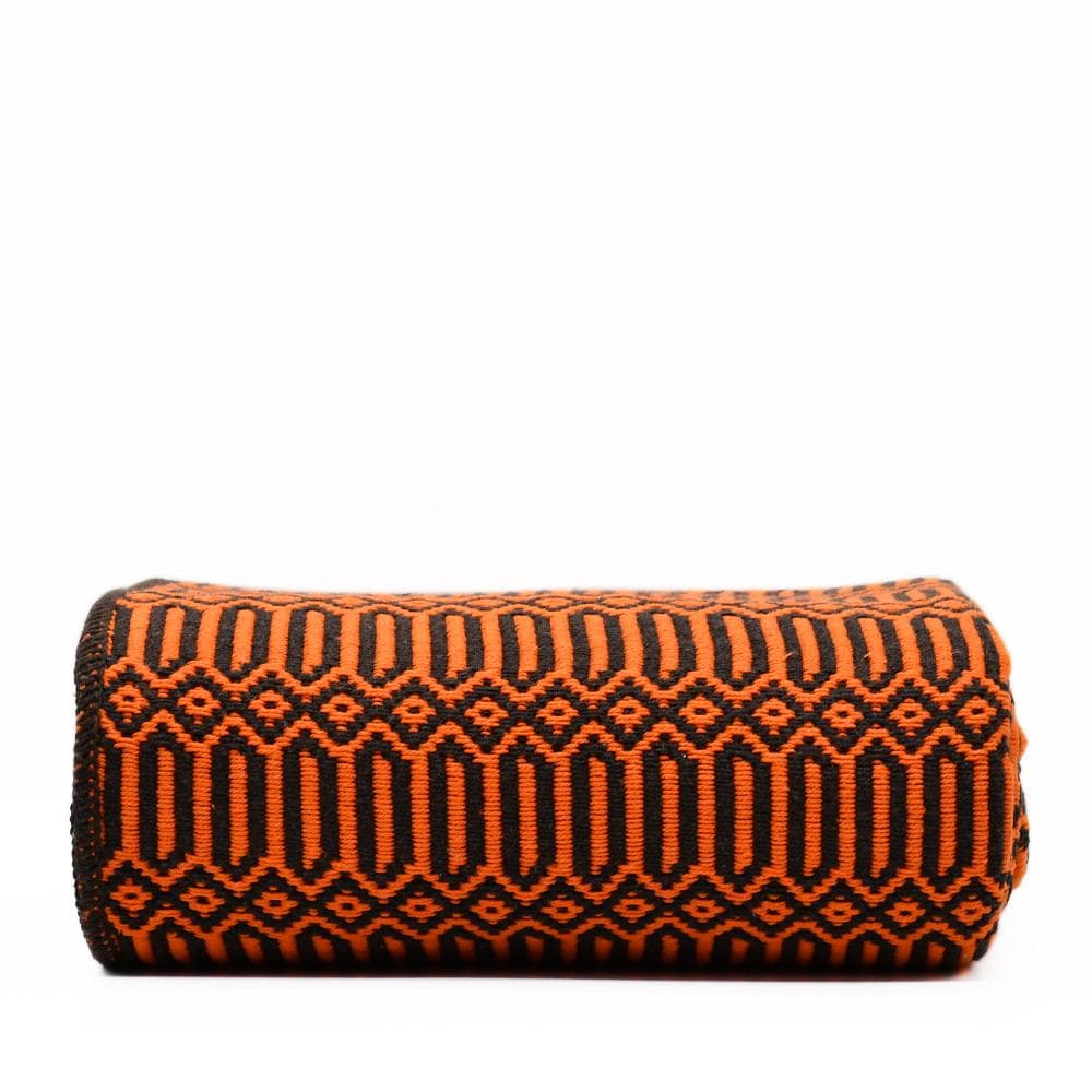 Hexa I Coton Blanket - Orange & Black