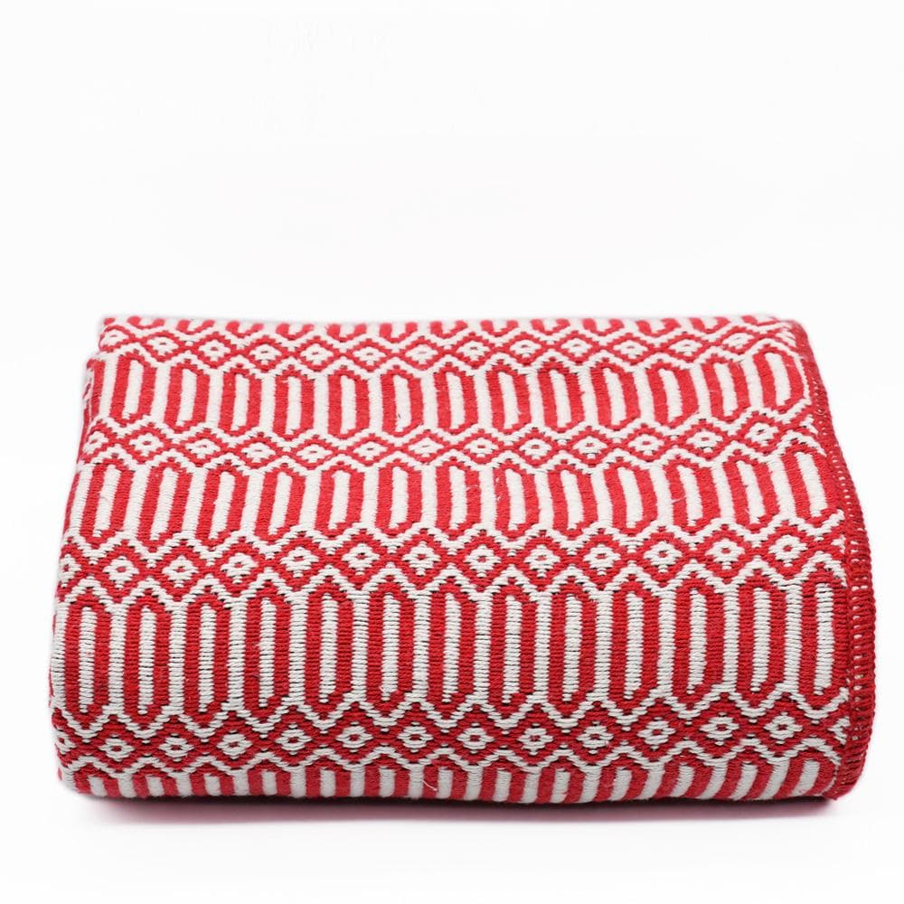 Hexa I Coton Blanket - Red