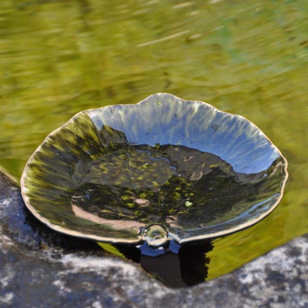 Hydrangea Leaf I Stoneware Small Plate - Dark green