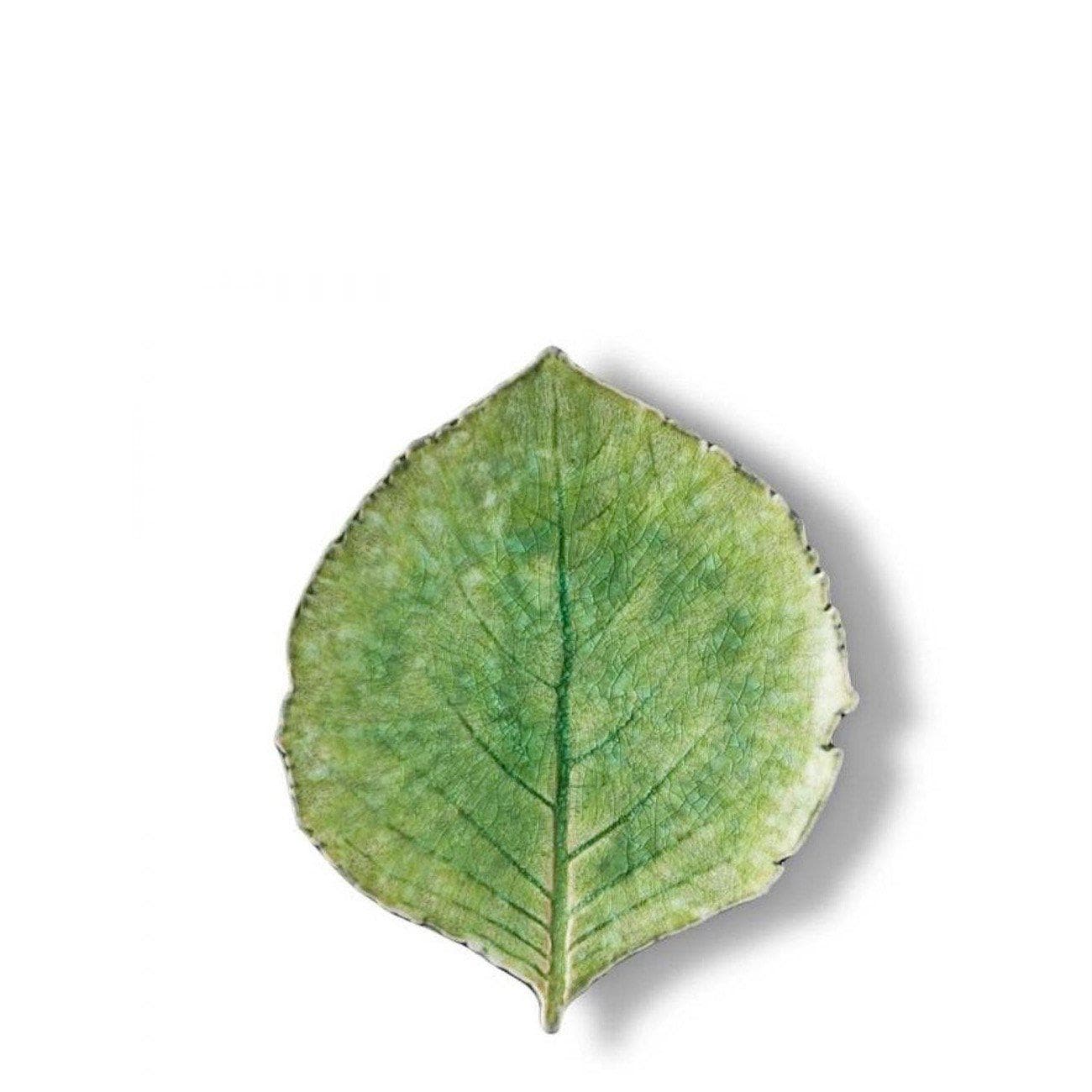 Hydrangea Leaf I Stoneware Small Plate - Light green