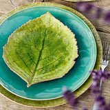 Hydrangea Leaf I Stoneware Small Plate - Light green