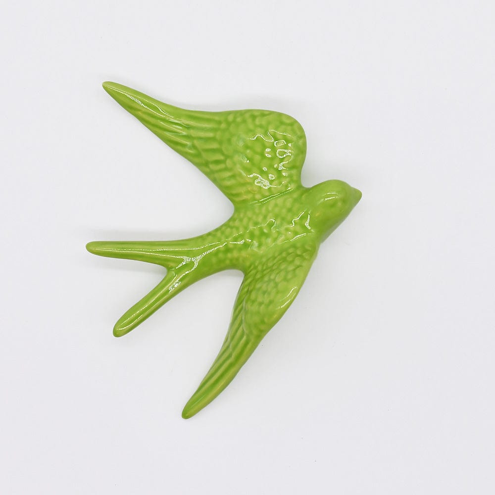 Large Ceramic Swallows - 20 colors Lime green