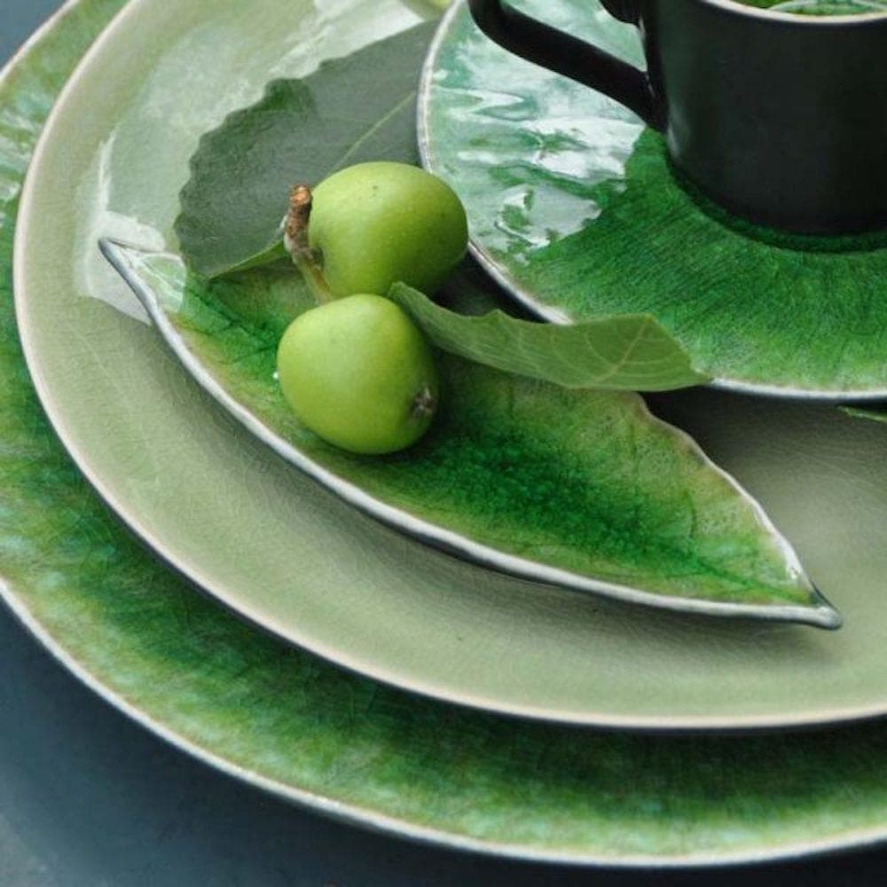 Laurel Leaf I Stoneware Small Plate - Light green
