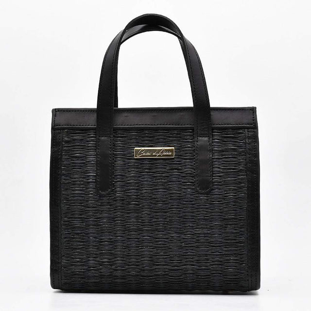 Leather and Reed handbag - 10.2'' - Black