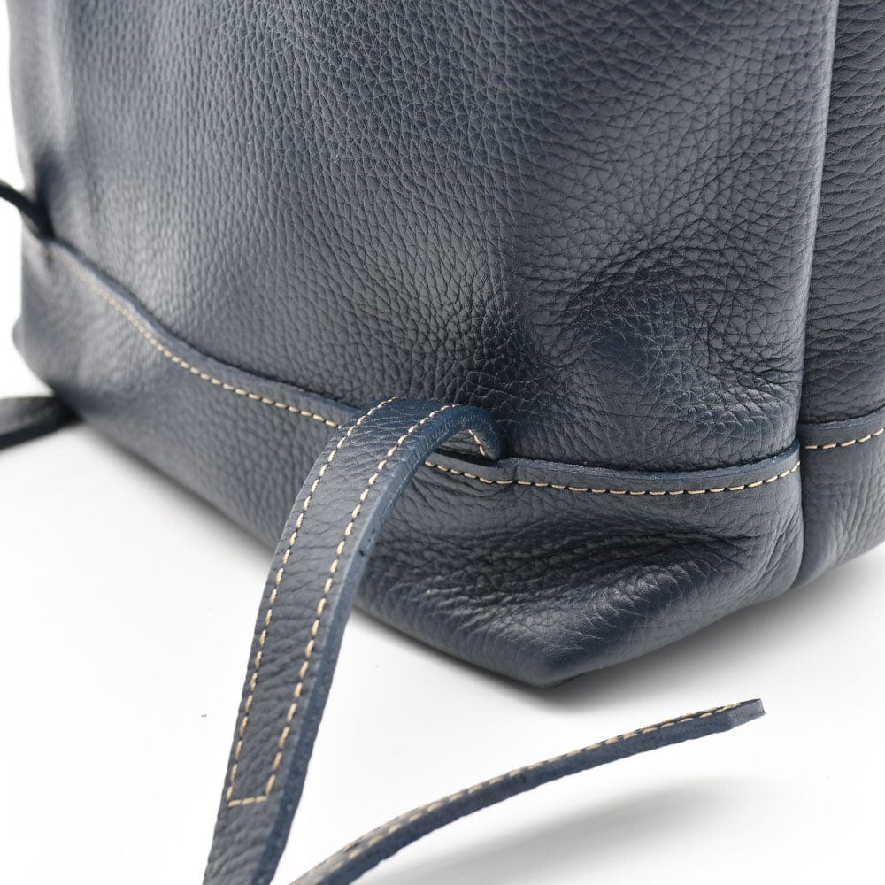 Leather Backpack - Blue