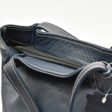 Leather Handbag - Blue