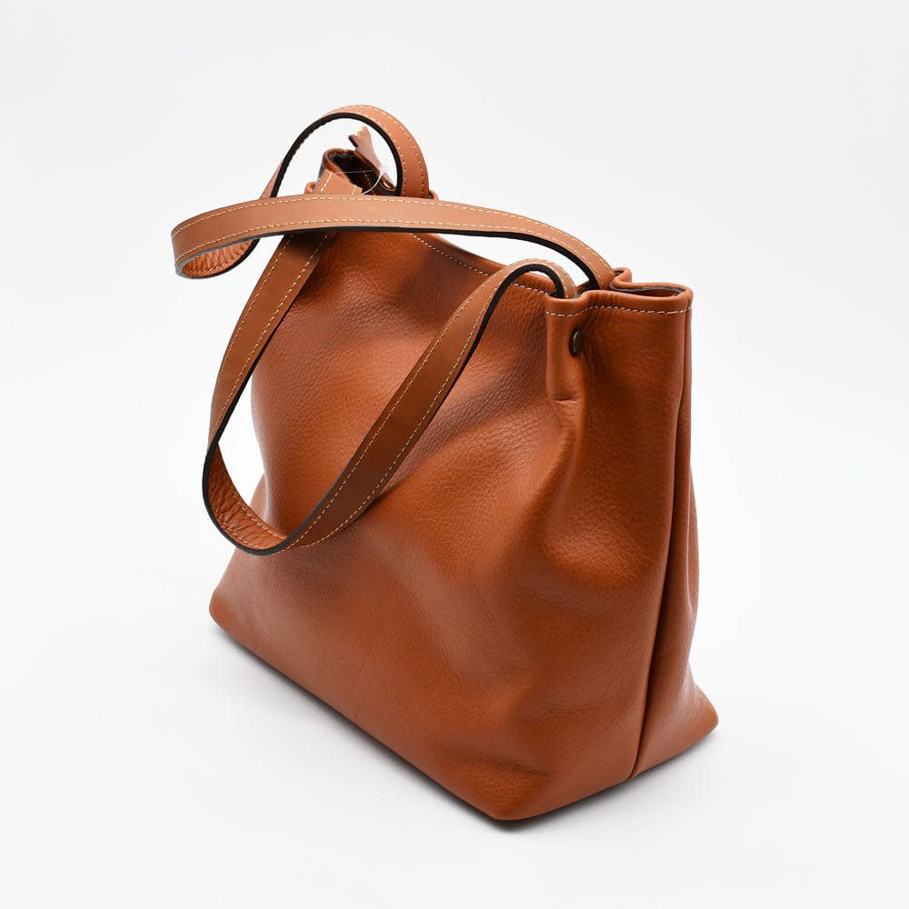 Leather Handbag - Light Brown