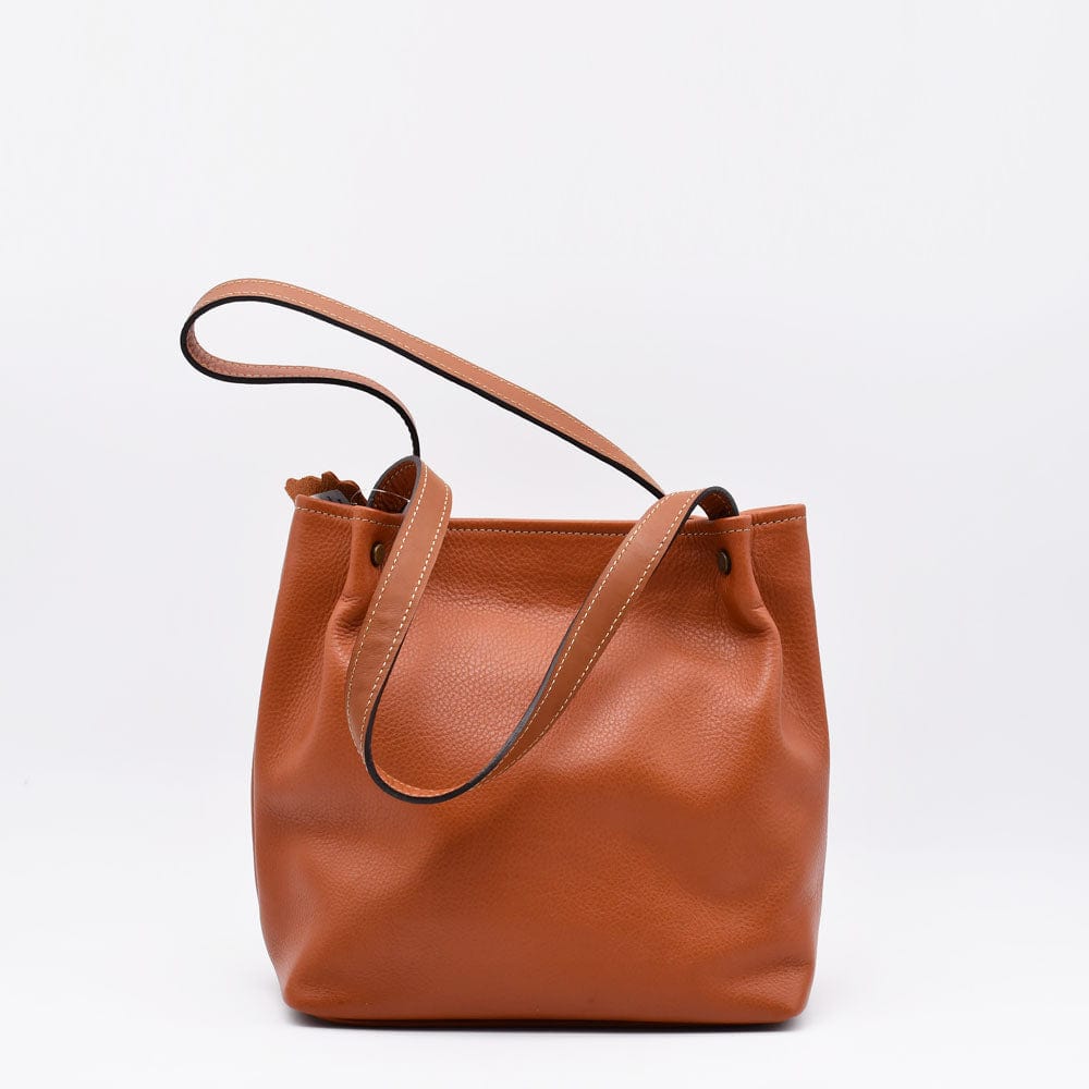 Leather Handbag - Light Brown