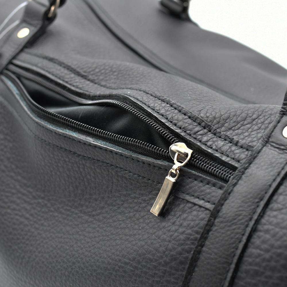 Leather Weekender Bag - Black