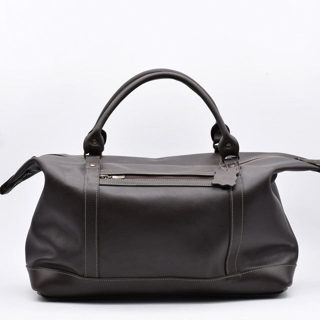 Leather Weekender Bag - Dark Brown