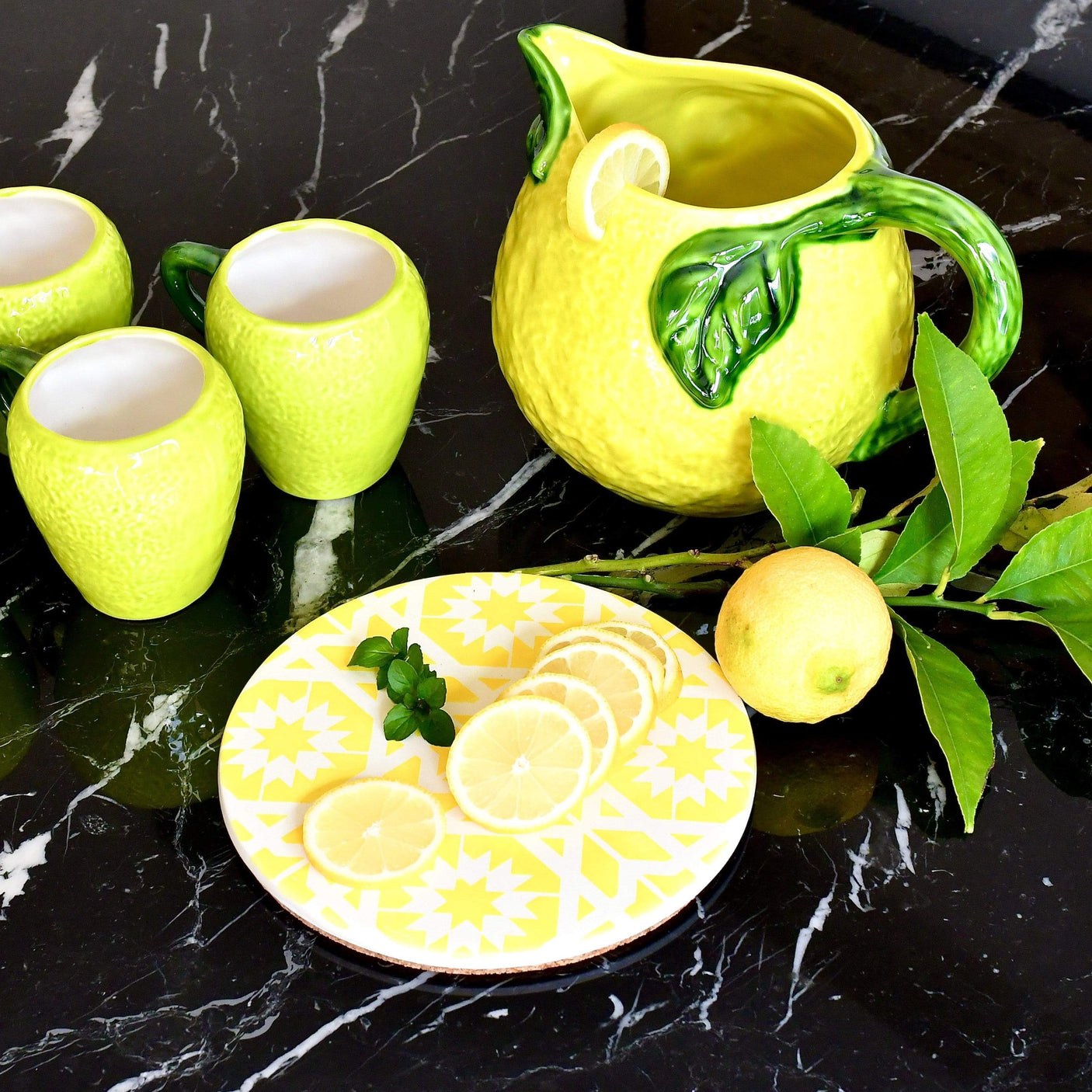 Lemon-shaped Ceramic Lemonade Service