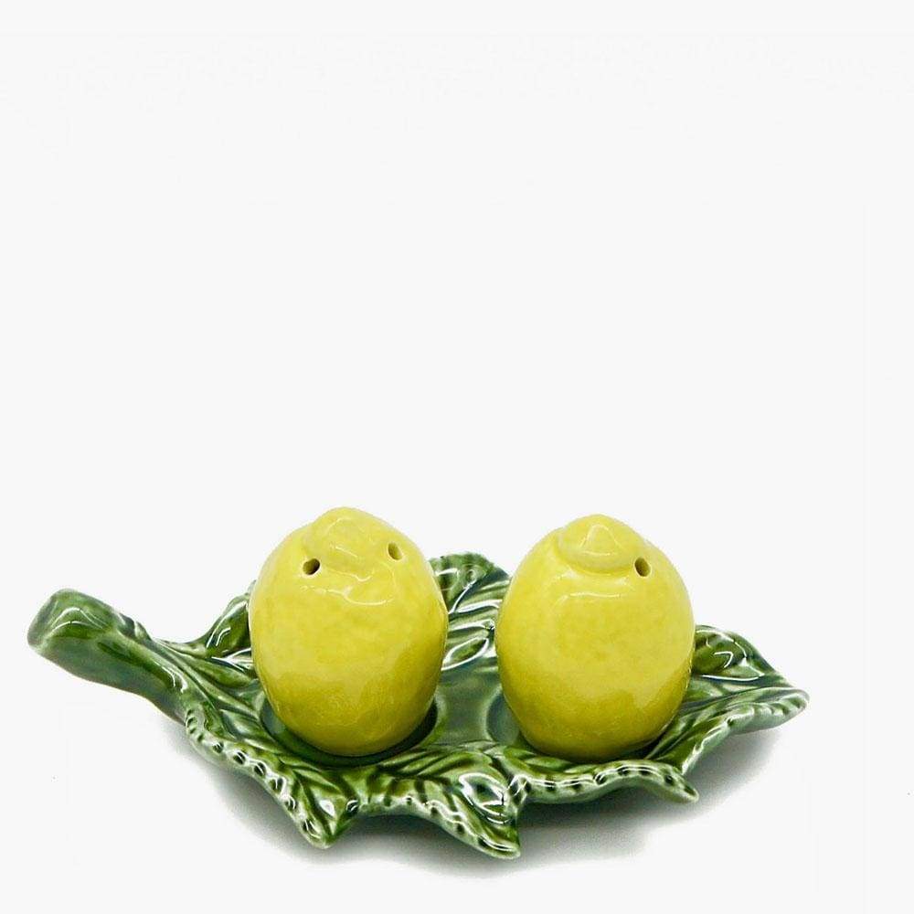 Lemon-shaped Ceramic salt-and-pepper Shaker