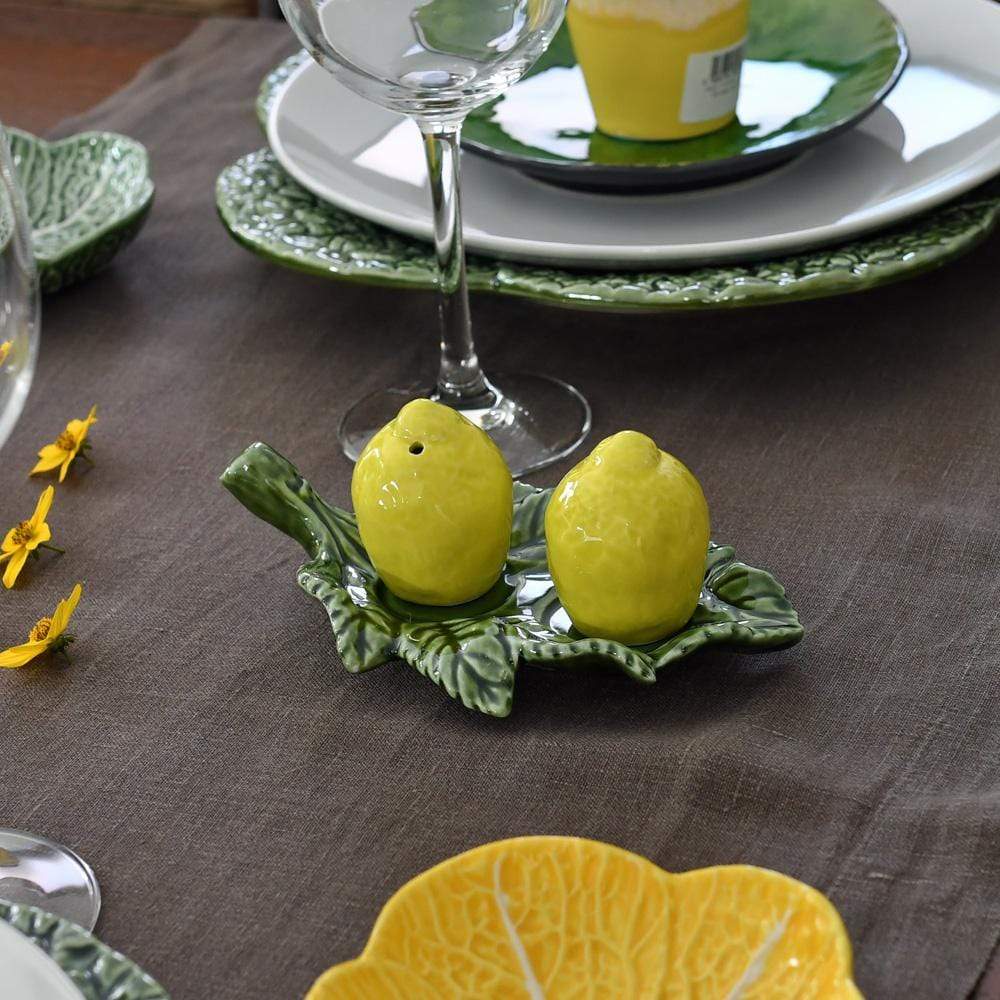 Lemon-shaped Ceramic salt-and-pepper Shaker