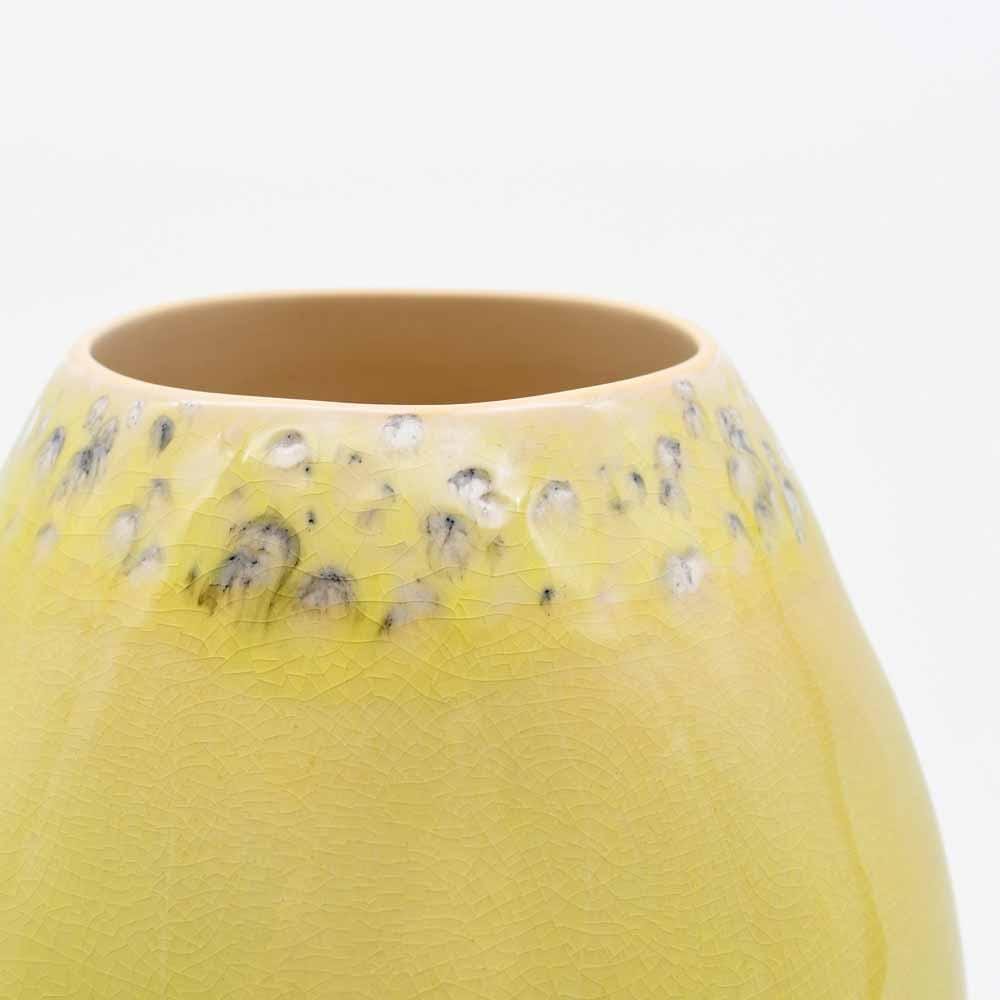 Madeira I Stoneware Oval Vase - Yellow