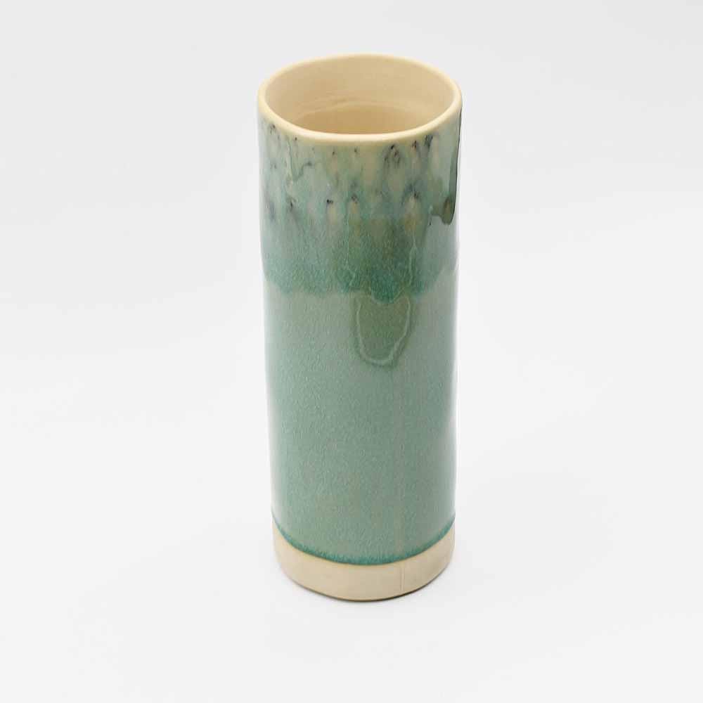 Madeira I Stoneware Round Vase - Green