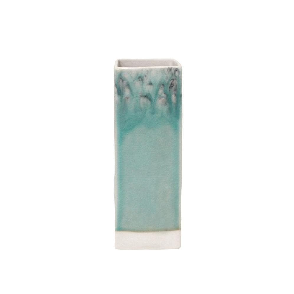 Madeira I Stoneware Square Vase - Green