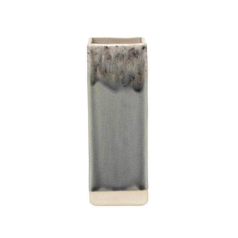 Madeira I Stoneware Square Vase - Grey