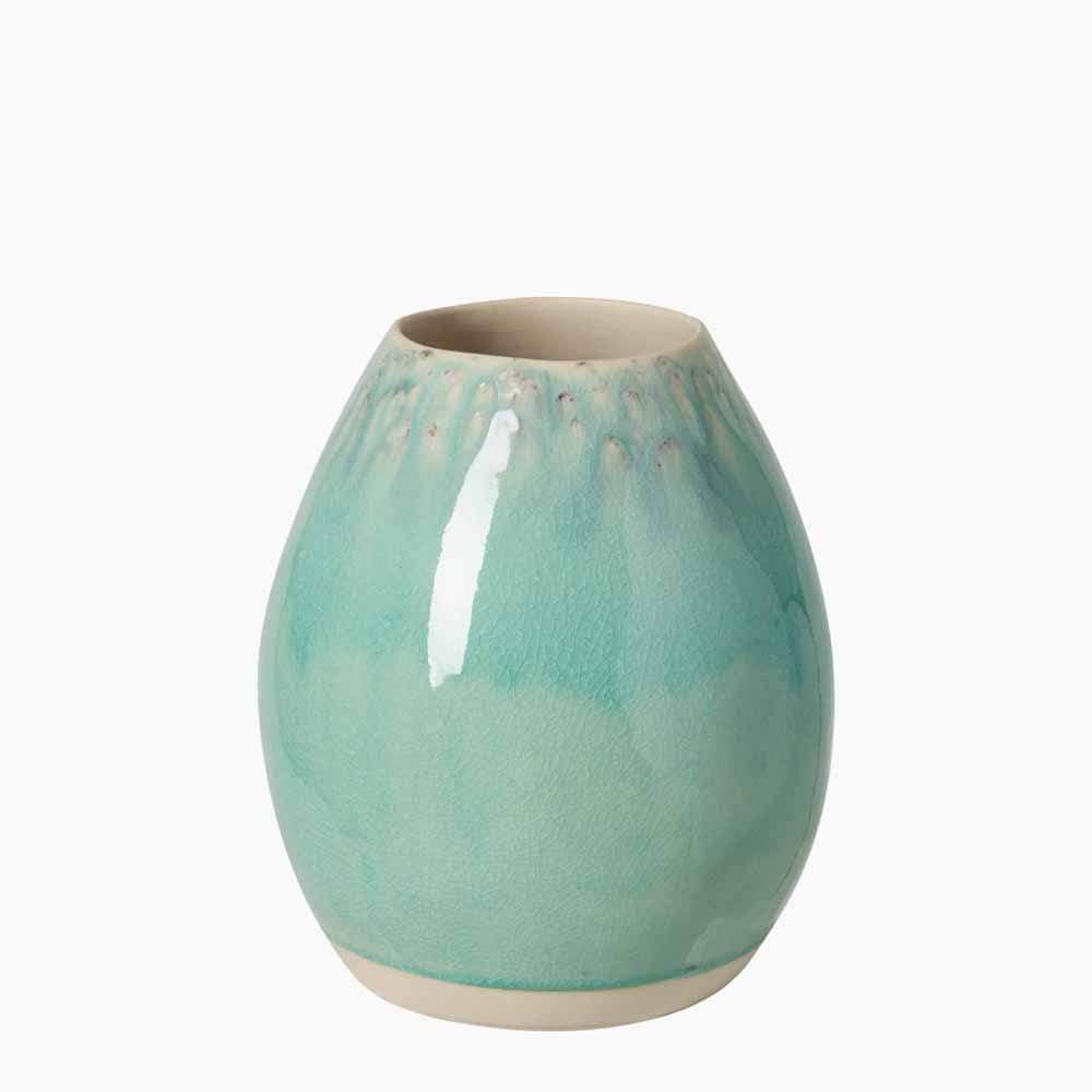 Madeira | Oval Stoneware Vase - Green