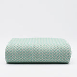 Ondas I Cotton Fringed Blanket - Green