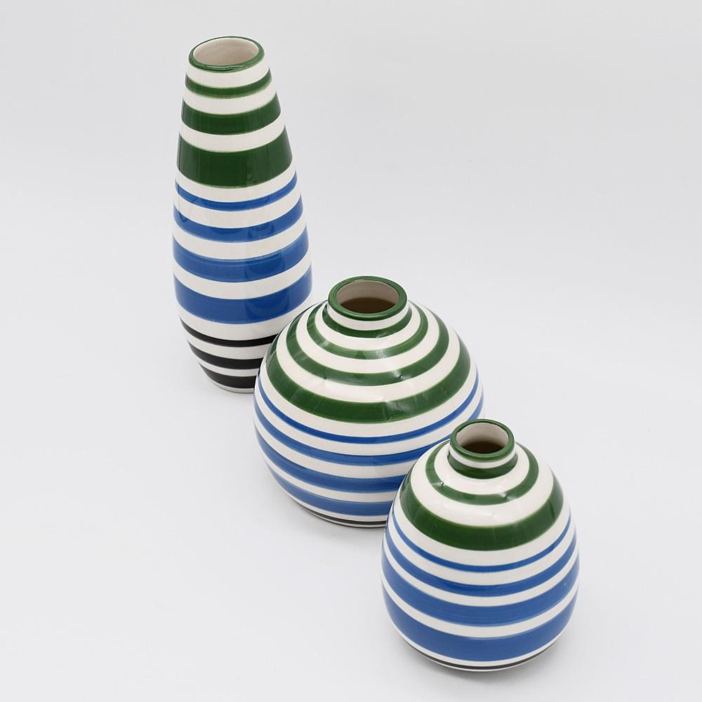 Oval Ceramic Vase - Green