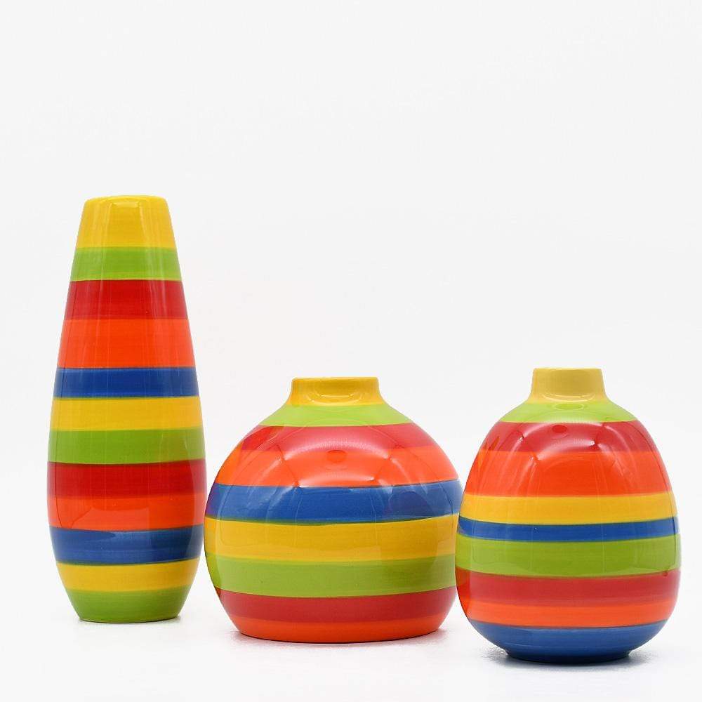 Oval Ceramic Vase - Multicolored