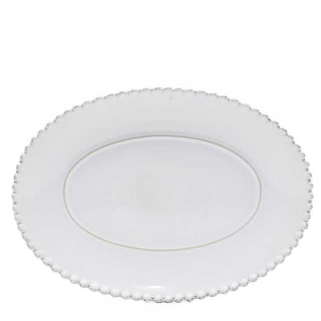 Pearl I Stoneware Oval Charger Plate