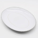 Pearl I Stoneware Oval Charger Plate