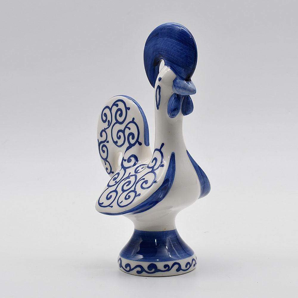 Portuguese Ceramic Rooster - White & Blue