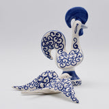 Portuguese Ceramic Rooster - White & Blue