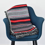 Portuguese Style fringed Blanket - Black