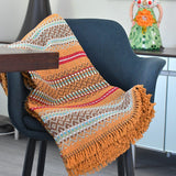 Portuguese Style fringed Blanket - Ochre