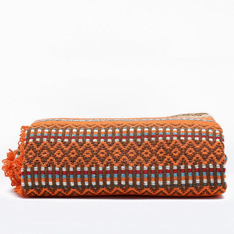 Portuguese Style fringed Blanket - Orange