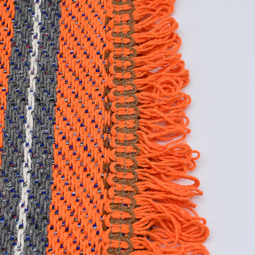 Portuguese Style fringed Blanket - Orange