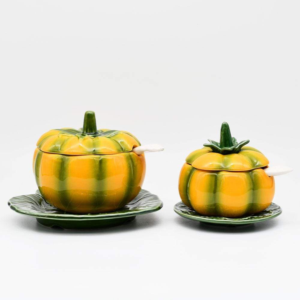 Pumpkin-shaped Ceramic Pot - 3.9''