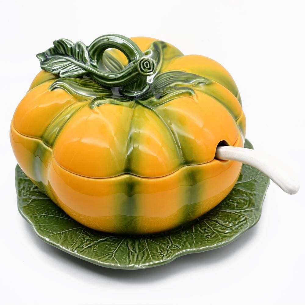 Pumpkin-shaped Ceramic Tureen