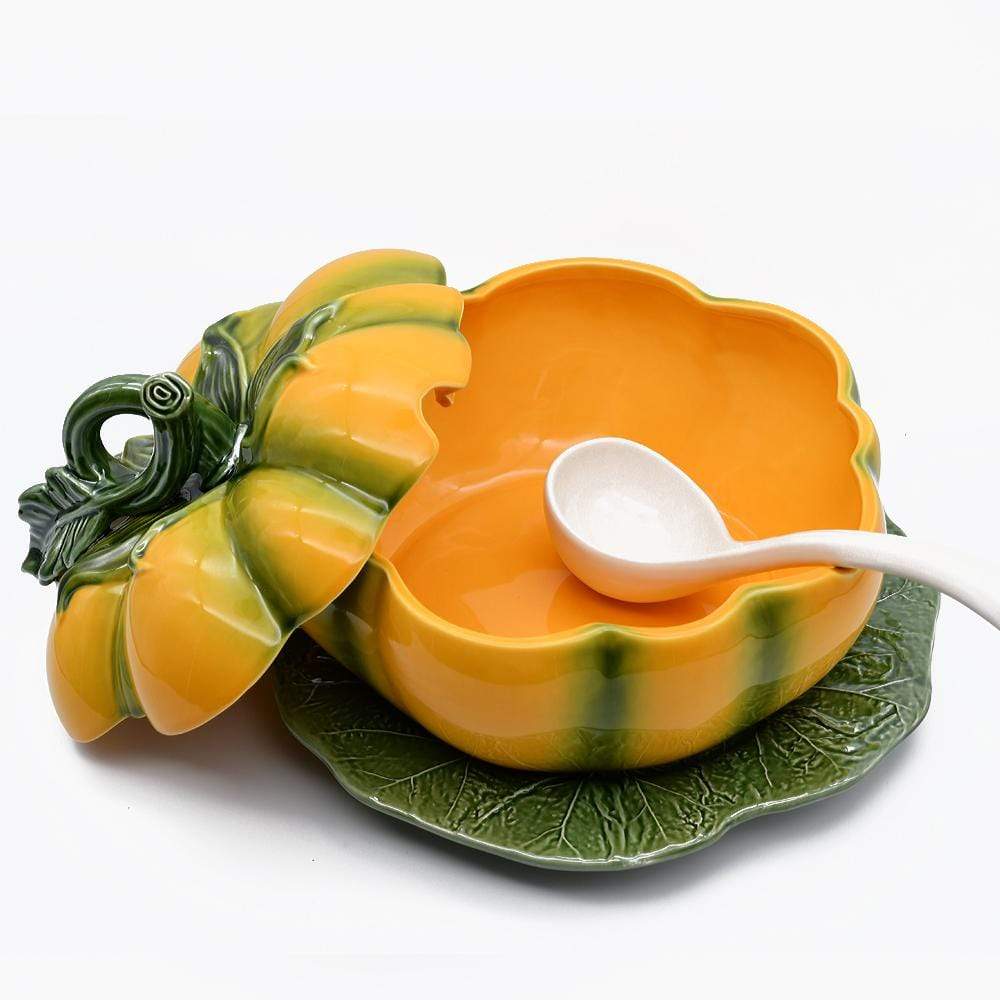 Pumpkin-shaped Ceramic Tureen