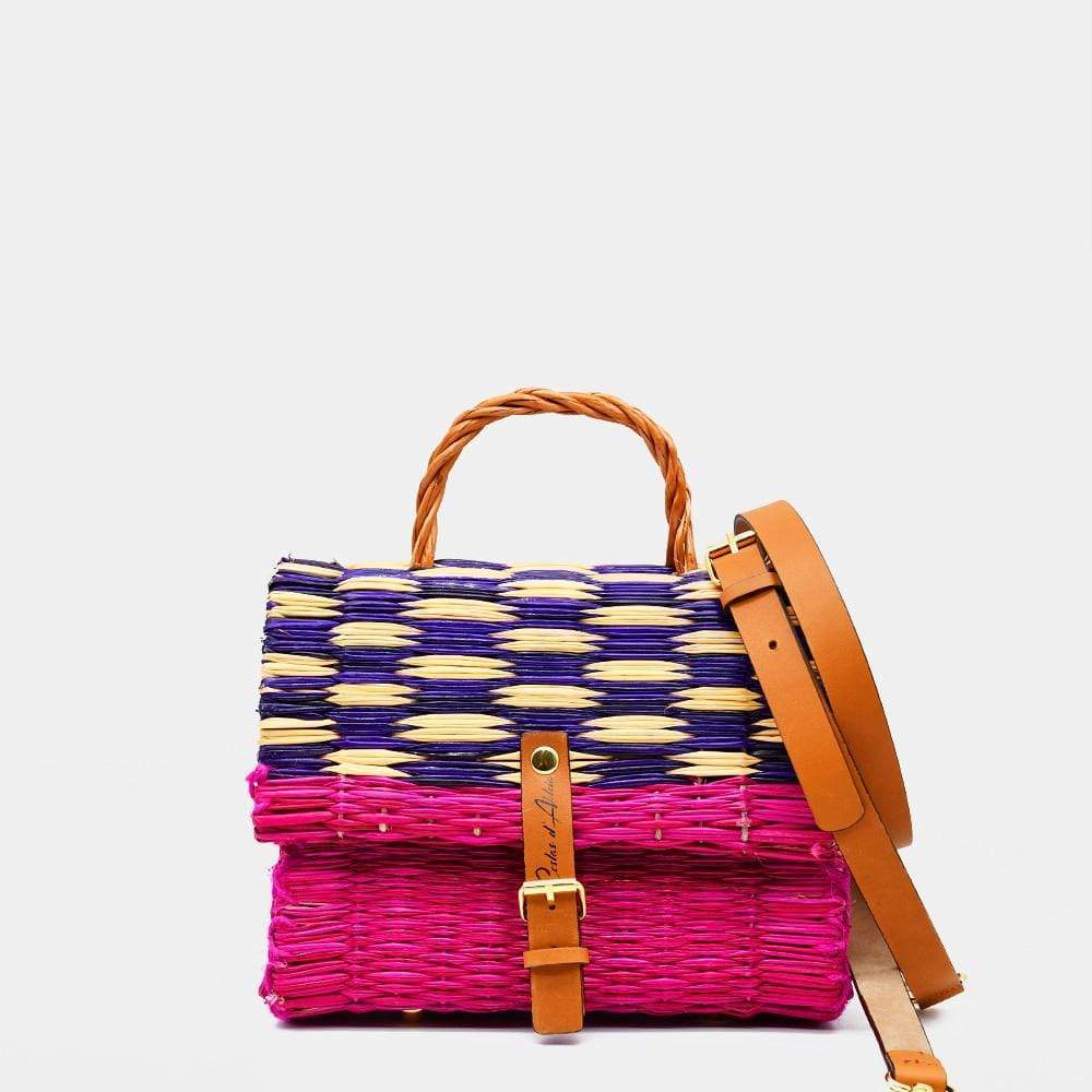 Reed Satchel Bag - 8.7" - Pink & Violet