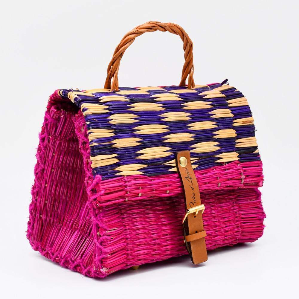 Reed Satchel Bag - 8.7" - Pink & Violet